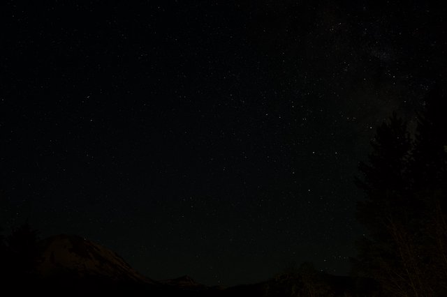 Starry Night Sky Over Mount Lassen Wilderness