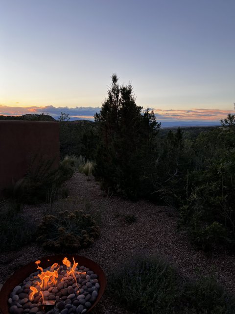 Sunset Bonfire in the Desert