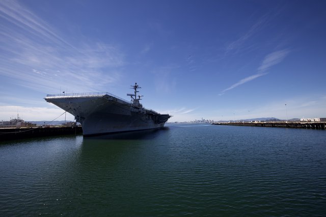 USS Hornet Aircraft Carrier Docked in San Francisco Bay