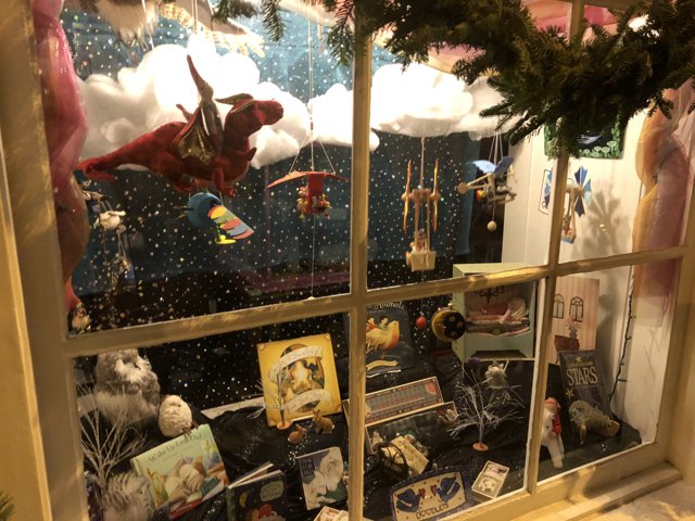 A Magical Christmas Dragon in the Window Display