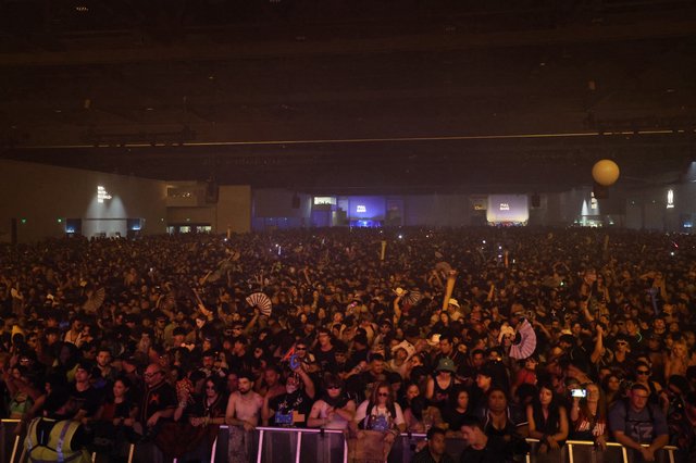 Massive Indoor EDM Festival Crowd at Wobbleland 2026
