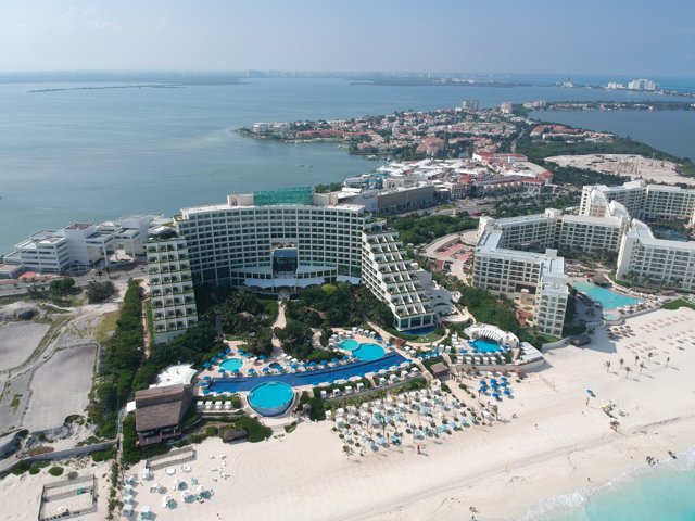 Aerial View of Cancun Beach and Resort