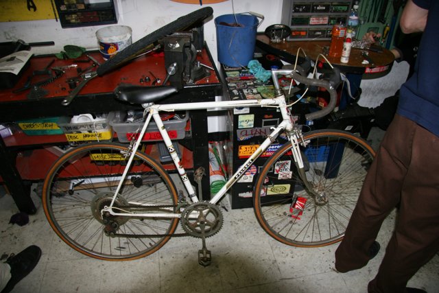 Parked Bicycle in a Garage
