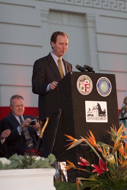 Adam Schiff speaking at a formal event