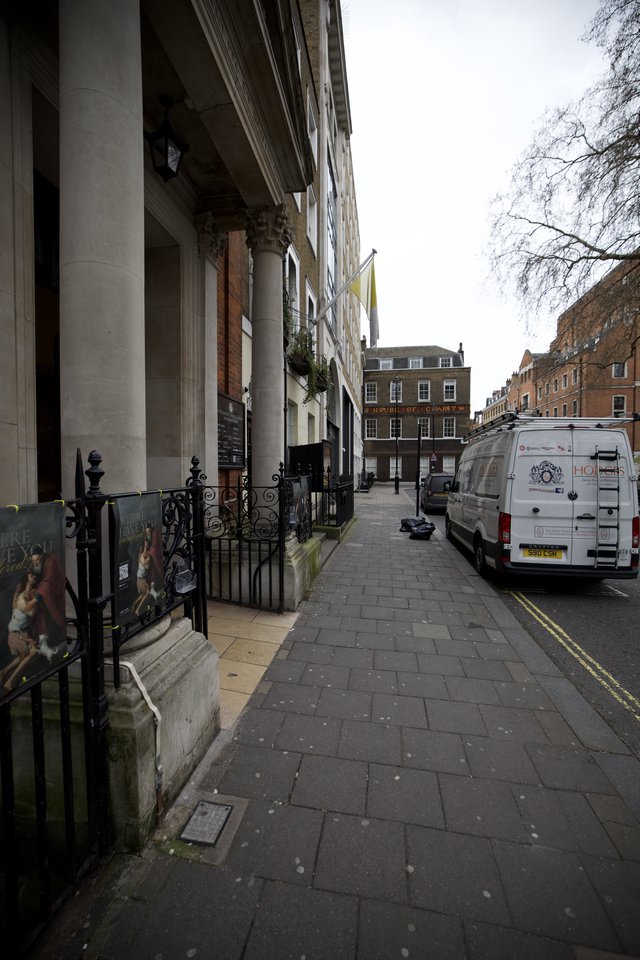 Quiet London Street on Overcast Winter Day