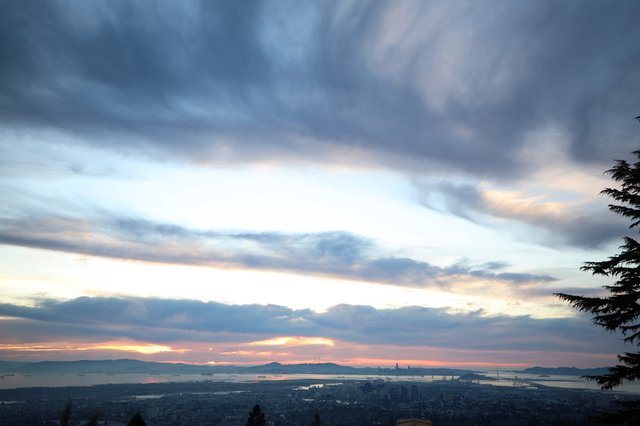 Dramatic Sunset Over San Francisco Bay from Oakland Hills