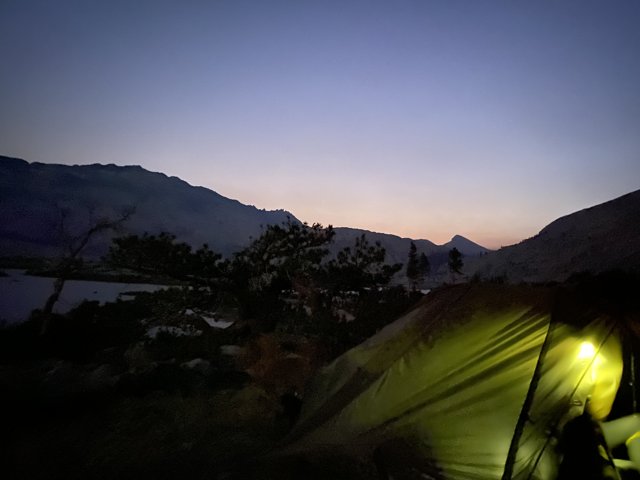 Glowing Mountain Tent