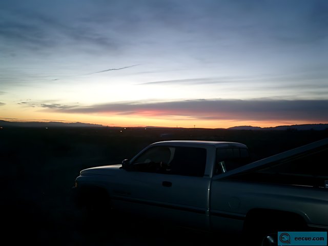 Desert Sunset Pickup Truck