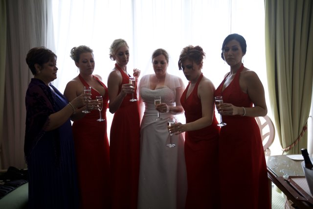 Red Dressed Ladies Cheers