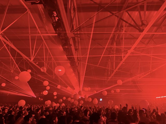Skrillex and Four Tet Concert with Red Laser Light Show