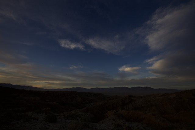 Sunset Over Mountains & Desert