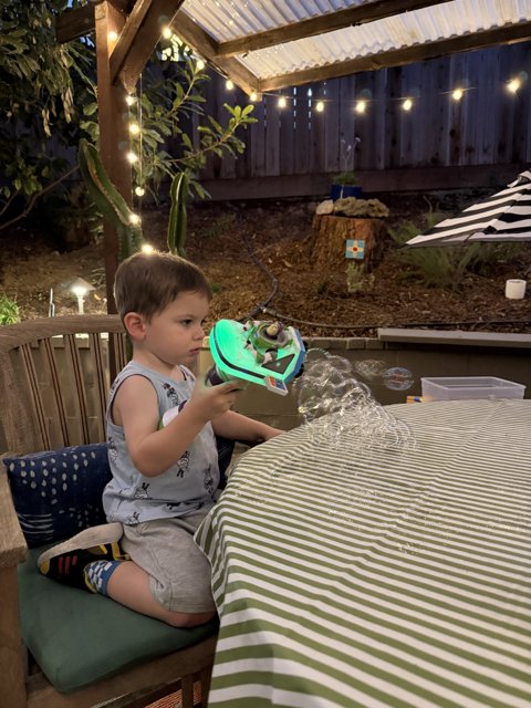 Evening Bubbles in the Backyard