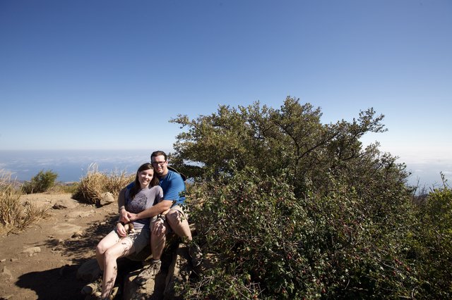 Couple Resting at Gaviota Peak Summit Vista