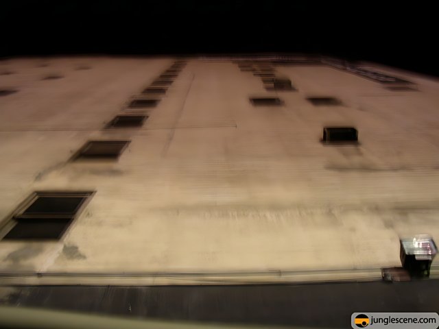 Blurry Nighttime Architecture of an Airfield