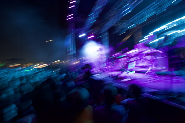 Blurry Nightlife Concert Scene