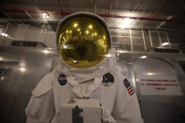 NASA Apollo Era Spacesuit Display on USS Hornet