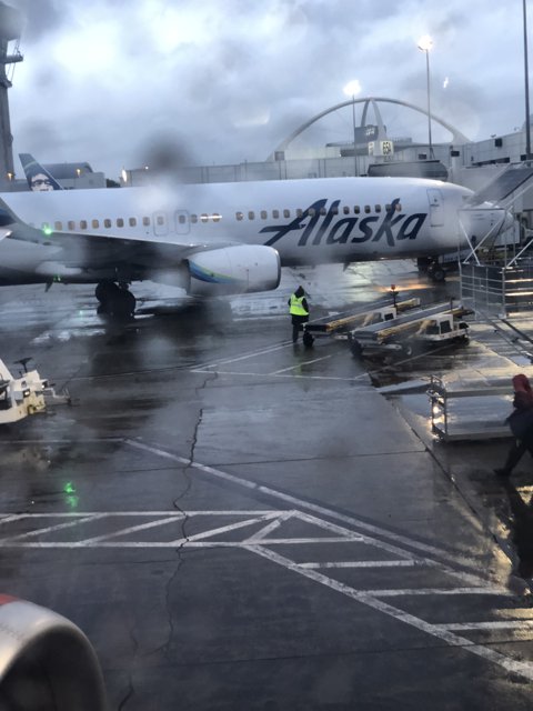 Alaska Airlines Plane at the Gate