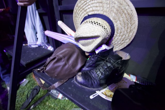 Accessories Abandoned on Coachella Bench