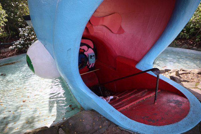 Inside the Mouth of an Abandoned Water Slide