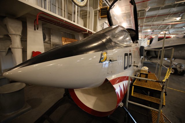 Naval Fighter Aircraft in USS Hornet Museum Hangar