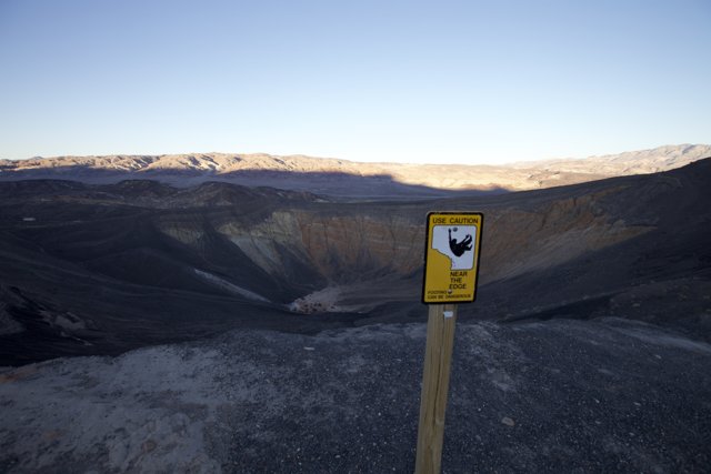 No Handrails at Crater in Death Valley