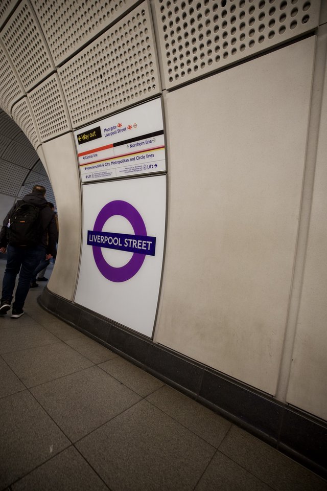 Liverpool Street Underground Station Platform Signage