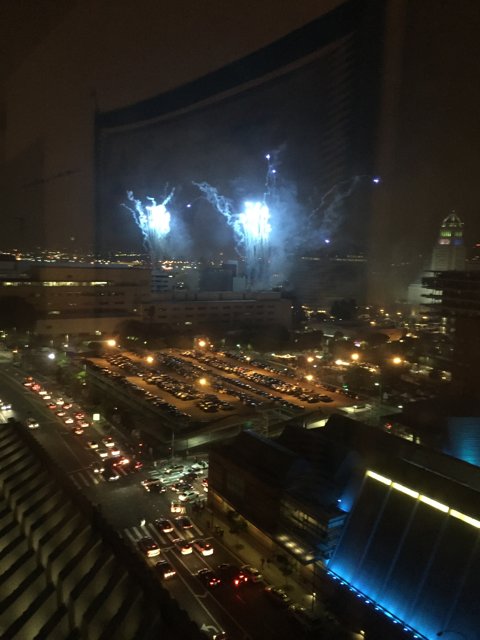 Fireworks Illuminating the Los Angeles Metropolis