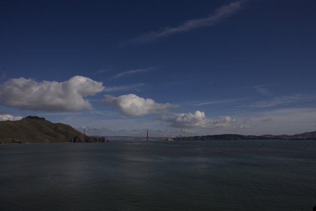 Majestic View of Golden Gate Bridge and Bay from San Francisco Bay Bridge