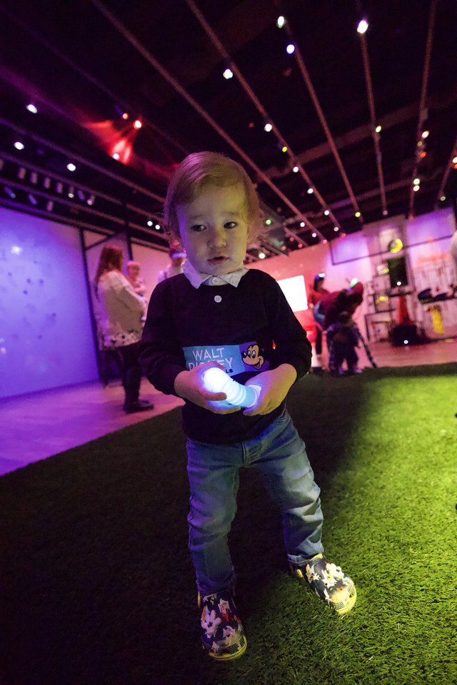 Toddler at Baby Rave Light Show Event