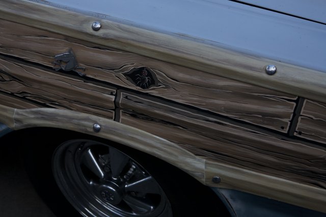 A Vintage Car with Wood Paneling