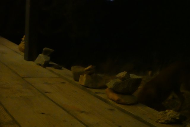 Nighttime Stroll on a Wooden Walkway