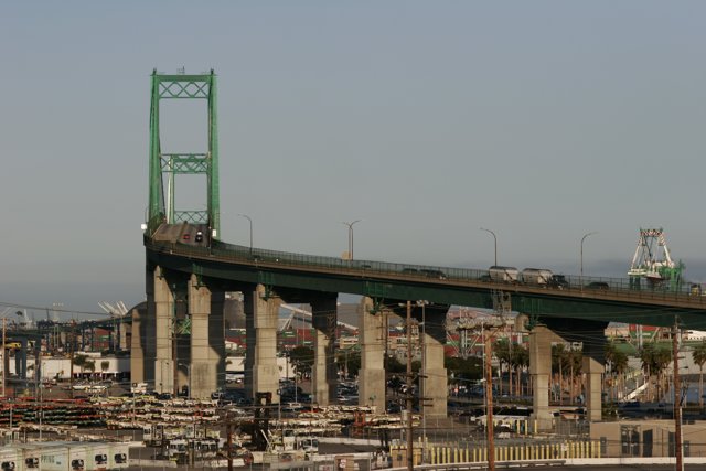 City Commute Over Waterfront Bridge