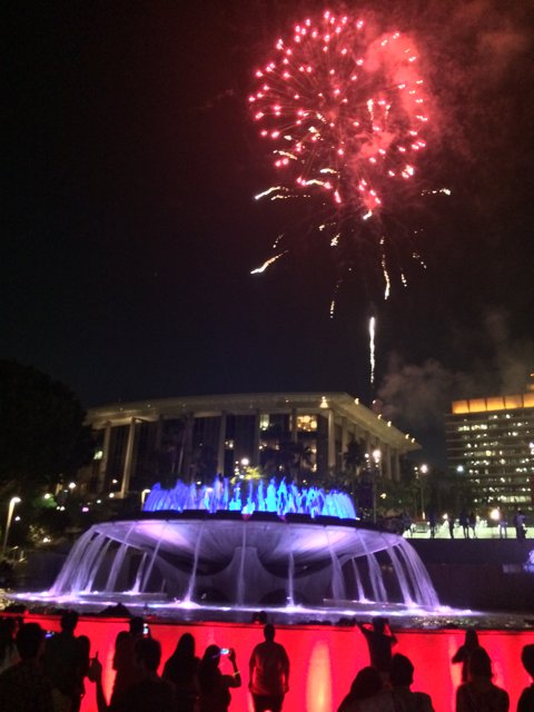 Spectacular Fireworks Display over the L.A. County Fairgrounds' Fountain