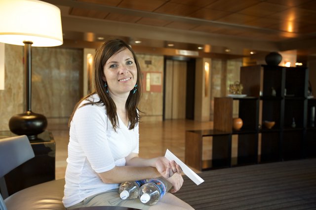 Woman Waiting in Upscale Hotel Lobby San Francisco