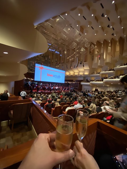 Sipping Wine in a Stunning Auditorium