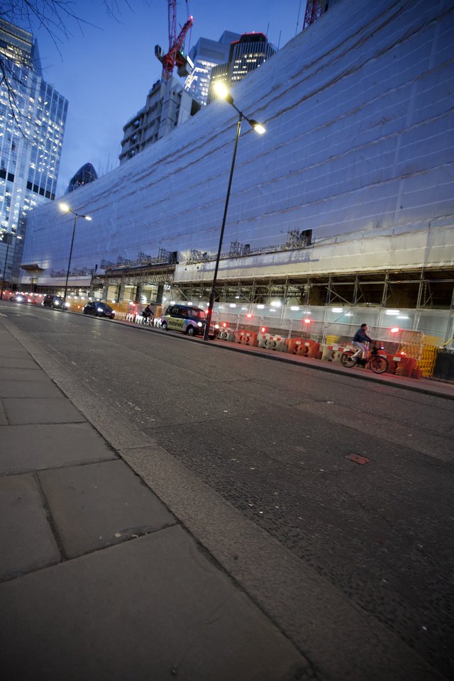 Urban Construction Site at Dusk in London