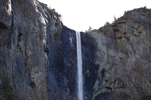 Bridalveil Fall Cascading Through Granite Cliffs in Yosemite