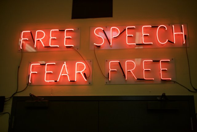 Free Speech Fear Free Neon Sign