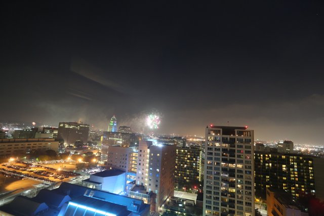4th of July Fireworks over the City Skyline