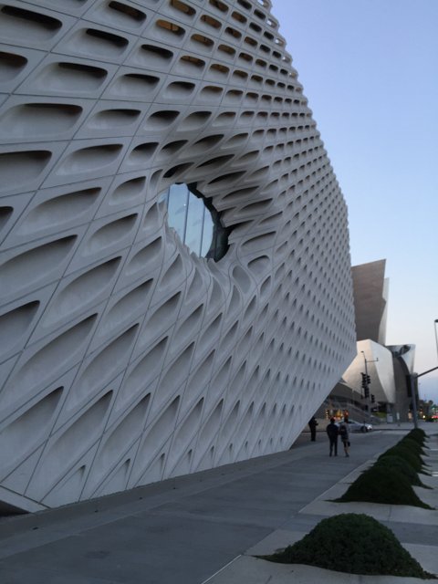 The Broad Museum of Art in Los Angeles Under the Blue Sky