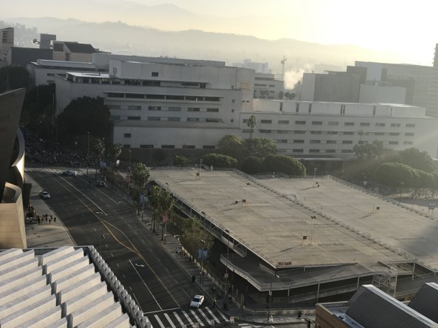 A Bird's Eye View of Los Angeles Parking Lot