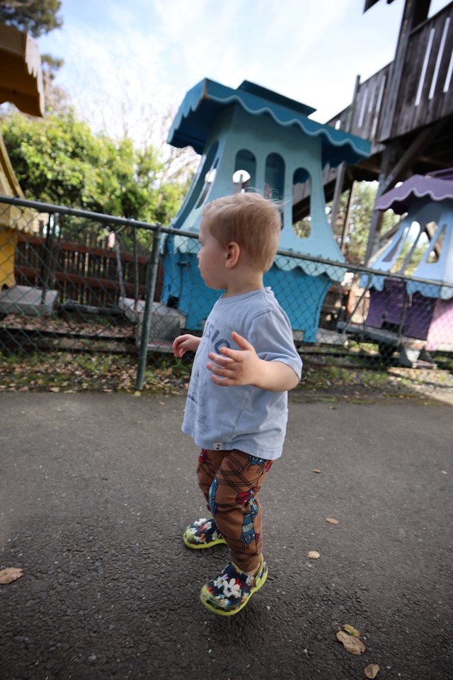Young Child Explores Whimsical Fantasy Playground