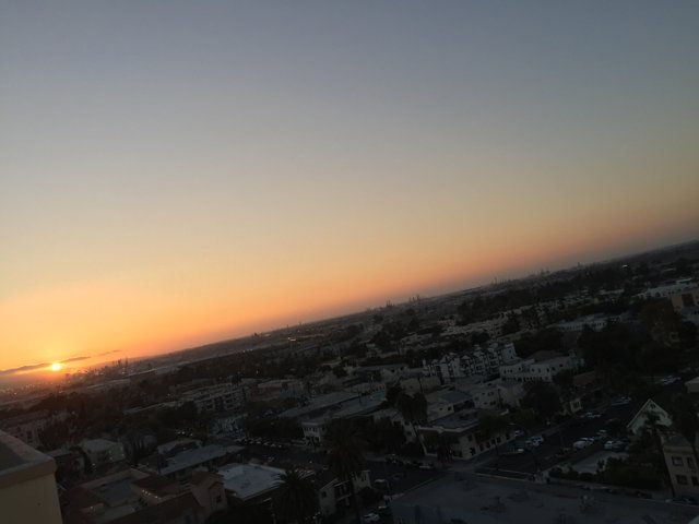 Sunset over the Long Beach Skyline