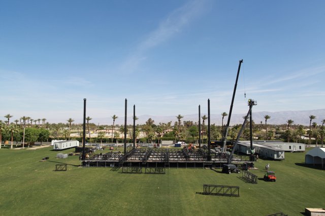 Field Stage with Palm Trees