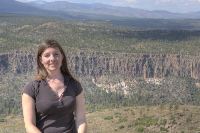 Penelope Smiling at New Mexico's Dome Wilderness Overlook
