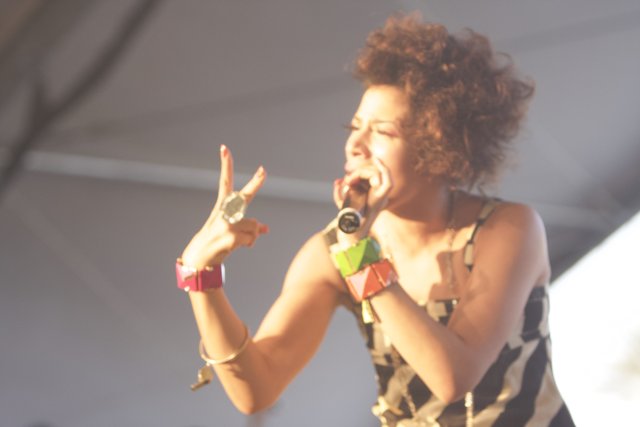 Curly-Haired Woman Performs Solo at Coachella