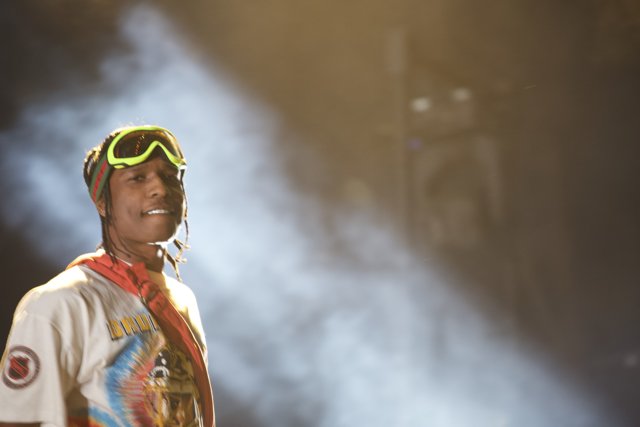 A$AP Rocky Rocks the Stage in Goggles and a Scarf