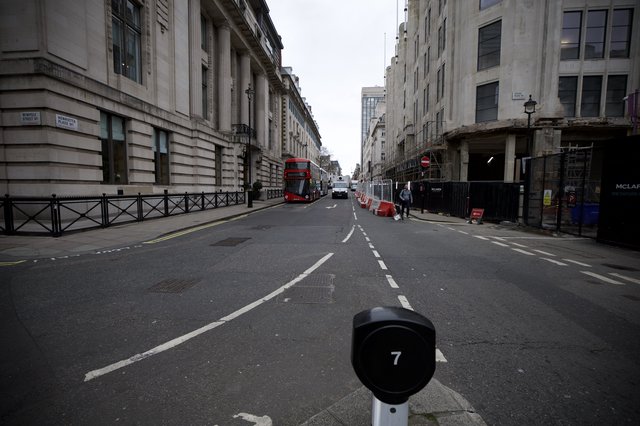 Empty London Street with 360-Degree Camera View
