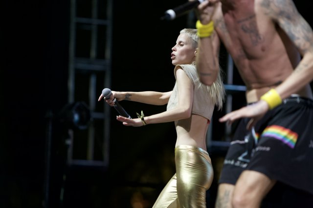 Gold Pants and a Microphone