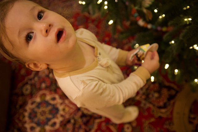 Baby's First Christmas by the Tree